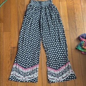 Bohemian Patterned Wide-Leg Pants